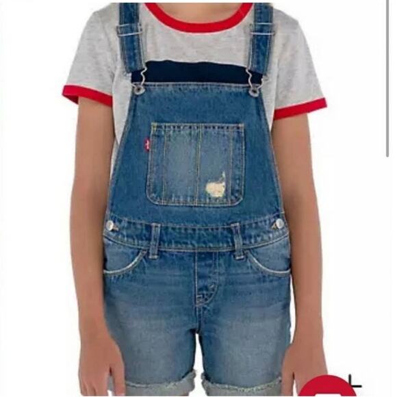 NWT Levi's Girls Shortalls Blue Denim Overall Size 14 Reg - Picture 12 of 12